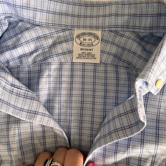 Blue plaid button up - Picture 2 of 3